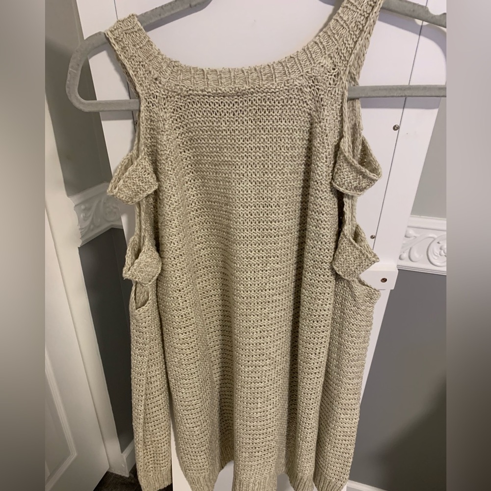 Cream Sweater with Arm Cutouts Size S